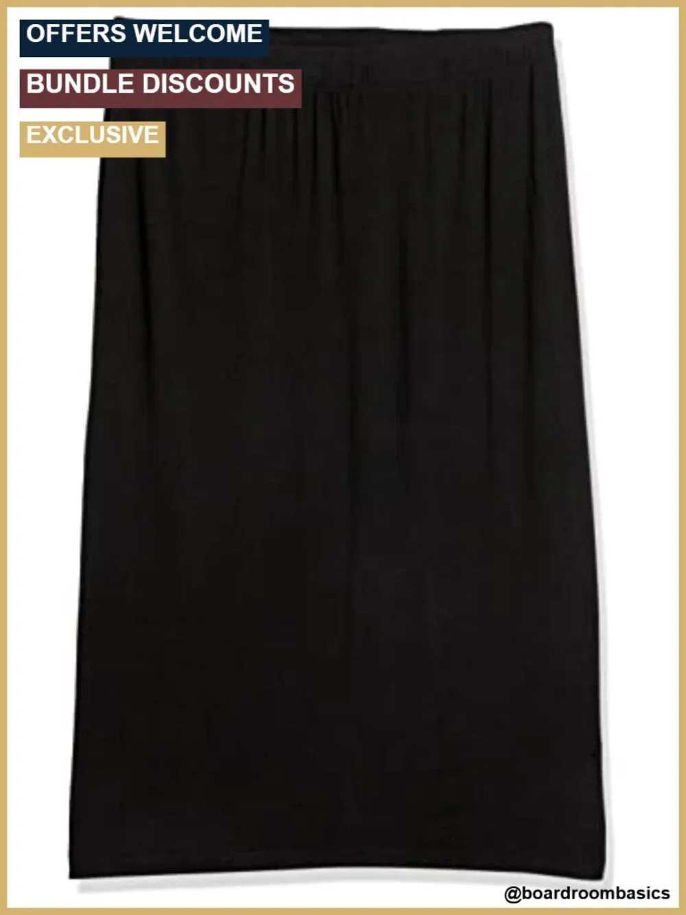 Pull-On Knit Midi Skirt with Elastic Waist, Stretchy